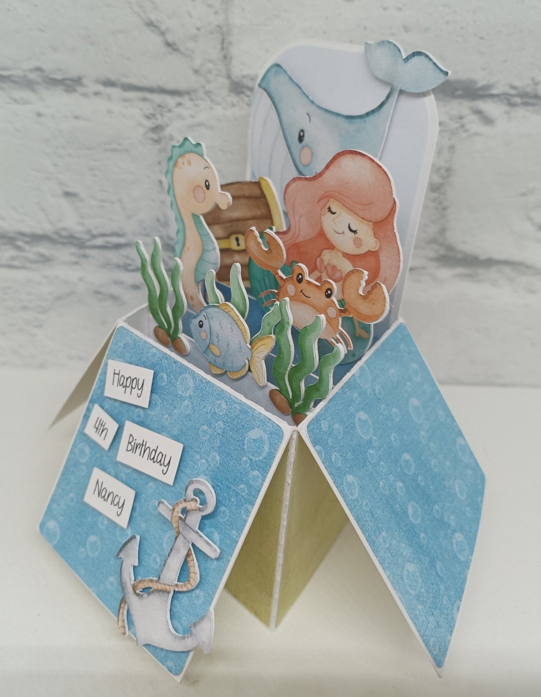Pop up Box Birthday Card, 3d Under the Ocean Birthday Card ...