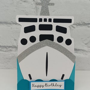 Cruise Ship Handmade Box Card / Personalised Cruise Ship Box  Card / Anniversary Cruise Ship Box Card / Special Birthday Cruise Ship Card