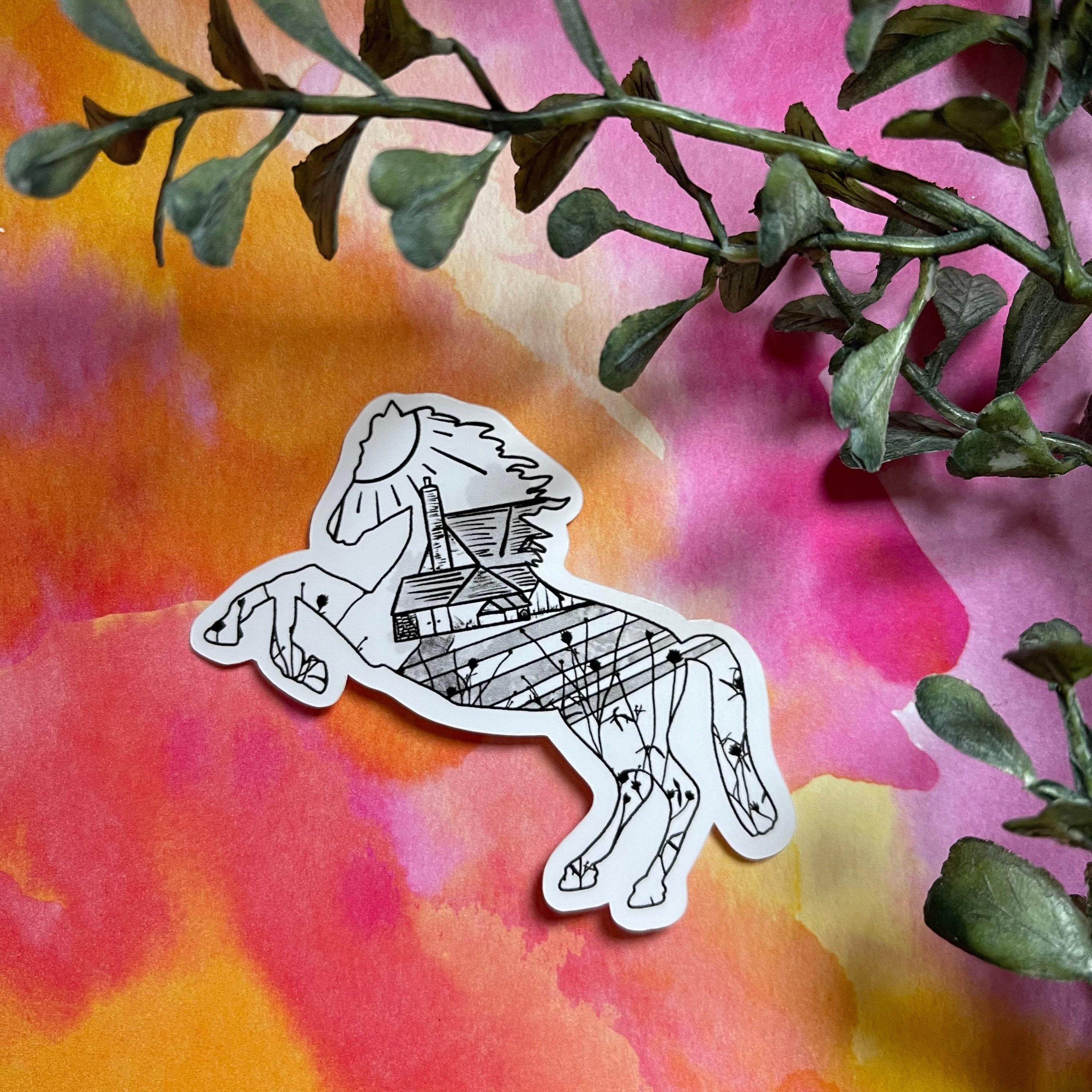 Horse Farmland Sticker or Magnet | Laptop Sticker | Waterbottle Sticker ...
