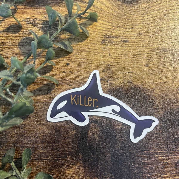 Killer Orca Whale Sticker or Magnet | Laptop Sticker | WaterBottle Sticker | Funny Gift for Teen | Sea Animal | Ocean Life Art | Cute Fish