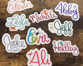 Custom Name Sticker or Magnet | Laptop Sticker | WaterBottle Sticker | Personalized Label | Helmet Sticker| Label | Gift for Child | Locker