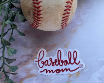 Pegatina o imán de mamá de béisbol / pegatina de computadora portátil / pegatina de botella de agua / regalo del día de la madre / pegatina de mamá orgullosa