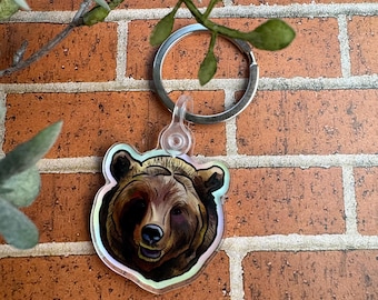 Bear Acrylic Keychain | Gift for Her | Gift for Friend | I Choose the Bear | Outdoorsy |Camper | Vanlife | Grizzly Bear | Mountains | Travel
