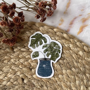 Monstera Houseplant Sticker or Magnet | Laptop Sticker | Water Bottle Sticker | Fridge Magnet | Boho Sticker | Decor Sticker | Plant Mom
