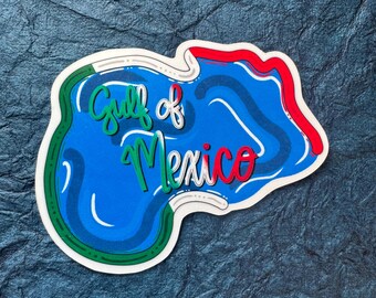 Gulf of Mexico Sticker or Magnet | Laptop WaterBottle Sticker | Locker Decor | FDT | Liberal Progressive | Distress | Antifascism | Gift