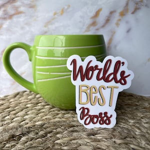 World’s Best Boss Sticker or Magnet | Laptop Sticker | Water Bottle Sticker | Work from Home Sticker | Gift for Coworker | Self Employed |