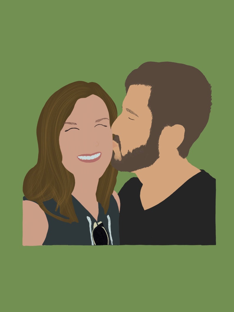 Custom Digital Portrait | Friend Gift | Family Portrait | Mother’s Day | Anniversary Gift | Wedding Gift | Bridal Shower | Sticker | Magnet 画像 5