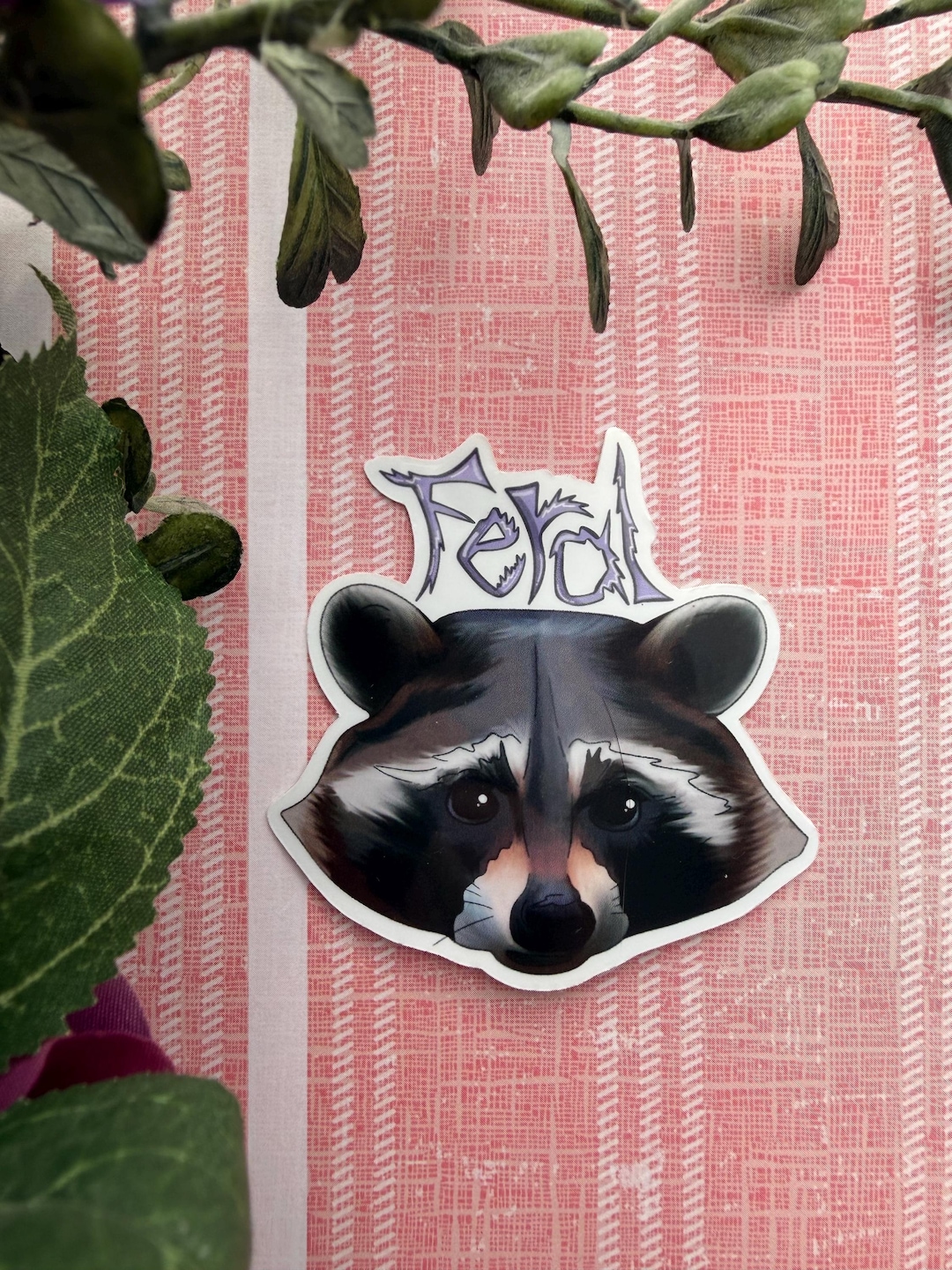 Feral Raccoon Sticker or Magnet | Laptop Waterbottle Sticker | Cute ...