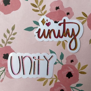 Unity Sticker or Magnet | Inspirational Phrase | Be Kind |Notebook Sticker | Laptop Sticker | Love People | Love Neighbor | Stand Together