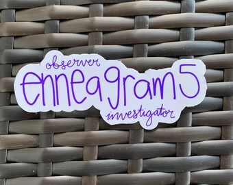 Enneagram Five Sticker or Magnet | Investigator | Observer | Laptop Sticker | Water Bottle Sticker | Enneagram 5 | Fridge Magnet