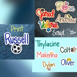 Custom Name Sticker or Magnet | Laptop Sticker | WaterBottle Sticker | Personalized Label | Helmet Sticker| Label | Gift for Child | Locker image 10