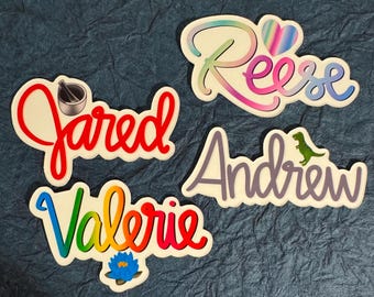 Option to Upgrade Shipping: Custom Name Sticker or Magnet | Laptop Sticker | WaterBottle Sticker | Personalized Pet Label | Helmet Sticker|