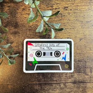 Vintage 90s Playlist Cassette Tape Sticker or Magnet | Laptop Sticker | Water Bottle Sticker | Millennial | 80s | Nostalgic Sticker | Gen X