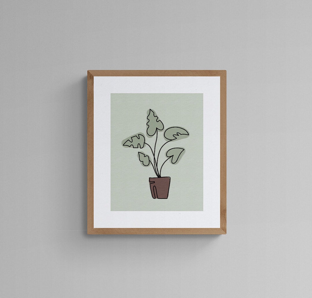 Monstera Line Art | Boho Wall Art DIGITAL DOWNLOAD | Minimalist Decor ...