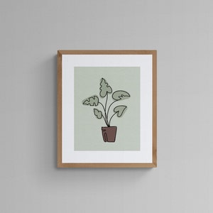Monstera Line Art | Boho Wall Art DIGITAL DOWNLOAD | Minimalist Decor | Plant Wall Art | Modern Painting Look | Print at Home Art | Gallery
