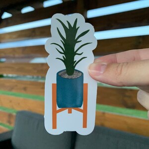 Houseplant Sticker or Magnet | Laptop Sticker | Water Bottle Sticker | Modern Chic Decor | Greenery Decor Sticker | Plant Stand