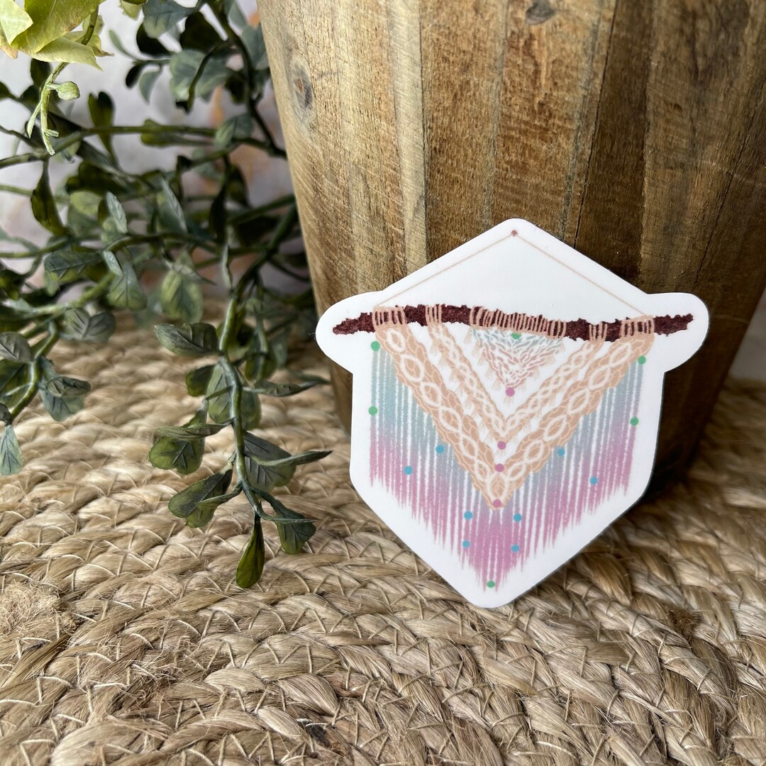 Ombré Macrame Sticker or Magnet Laptop Sticker Water Bottle Sticker ...