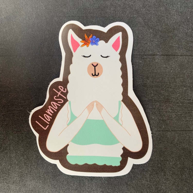 Llamaste Llama Yoga Sticker or Magnet | Laptop Sticker | Water Bottle ...
