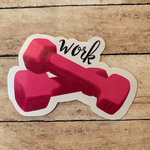 Work Exercise Weights Sticker or Magnet | Laptop Sticker | Water Bottle Sticker | Workout Sticker | Lifting | Tone Arms Sticker | Stocking