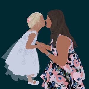 Custom Digital Portrait | Friend Gift | Family Portrait | Mother’s Day | Anniversary Gift | Wedding Gift | Bridal Shower | Sticker | Magnet