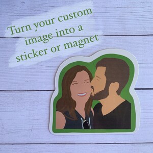 Custom Digital Portrait | Friend Gift | Family Portrait | Mother’s Day | Anniversary Gift | Wedding Gift | Bridal Shower | Sticker | Magnet 画像 4