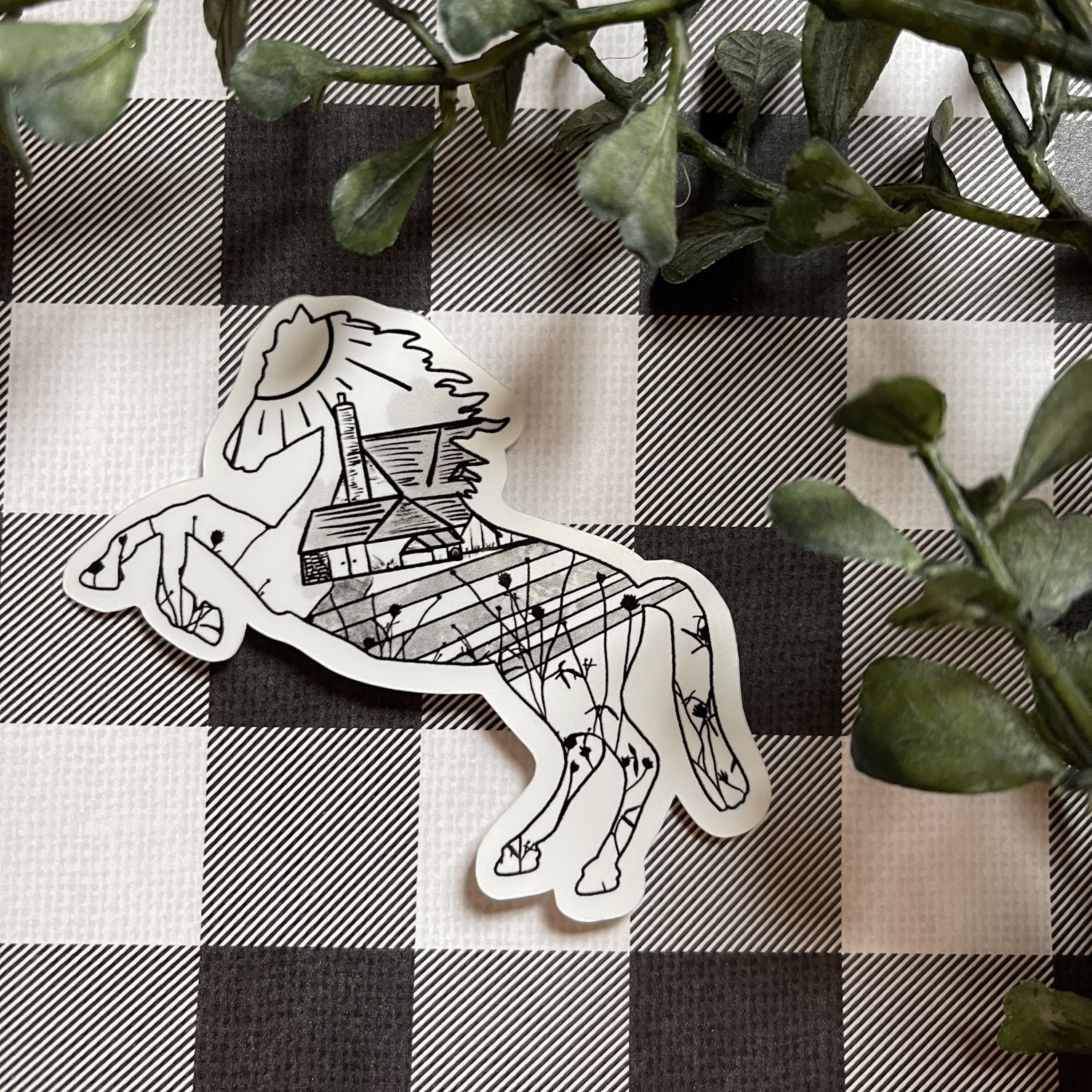 Horse Farmland Sticker or Magnet | Laptop Sticker | Waterbottle Sticker ...