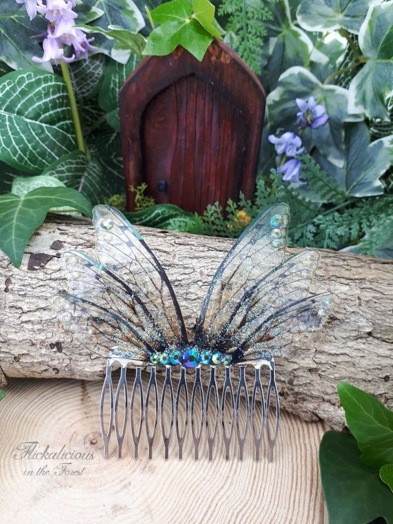 Beautiful Natural Brown Fairy Wing Hair Comb Hair Etsy