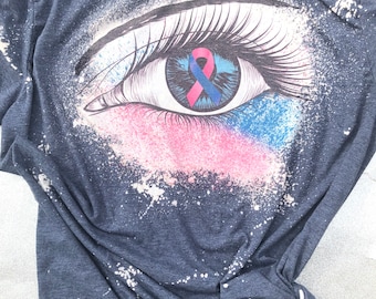 Infant Loss Awareness Eye Tee | DTF Printed Bleached Shirt | Support & Strength Tee | Western Boho Graphic | Hartley Co Boutique