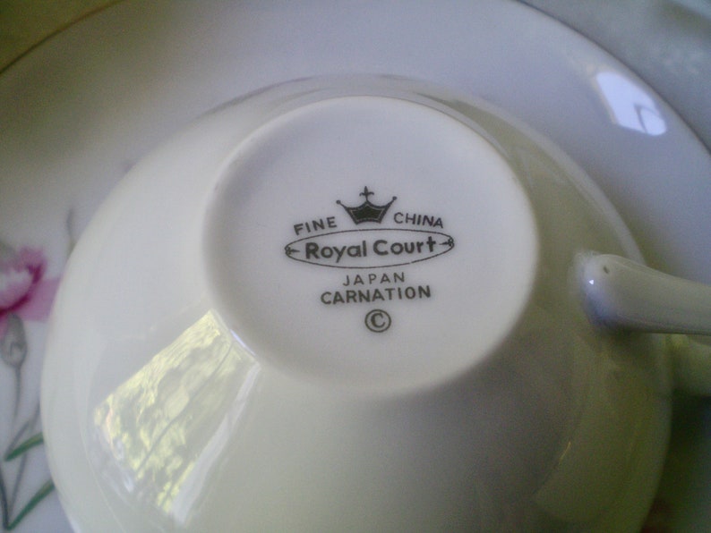 Royal Court Fine China CARNATION Made in Japan Pink Etsy