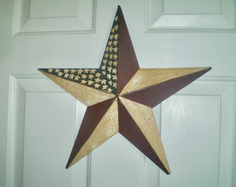 Vntg USA HOUSE STAR- metal hand painted U.S.A. star for your home- Red, White, Blue  metal star -16" hi star for indoors or outdoors