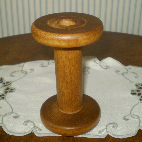 vintage old wood spool- vintage spool for lace, trims or other decorations- store your lace on an old wood spool