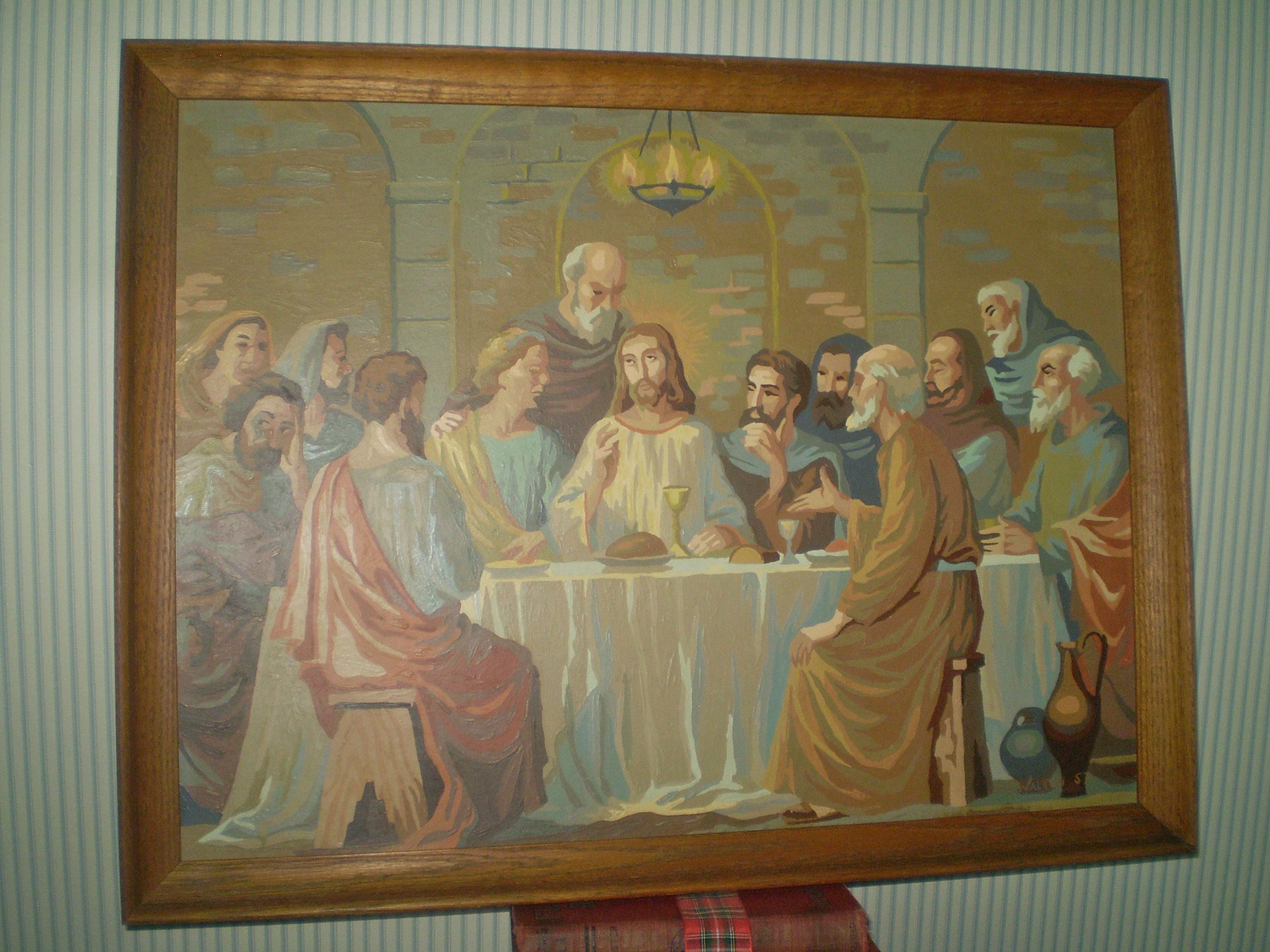 SALE! 1957 PaintByNumber Last Supper paintingframed Last Supper PBN