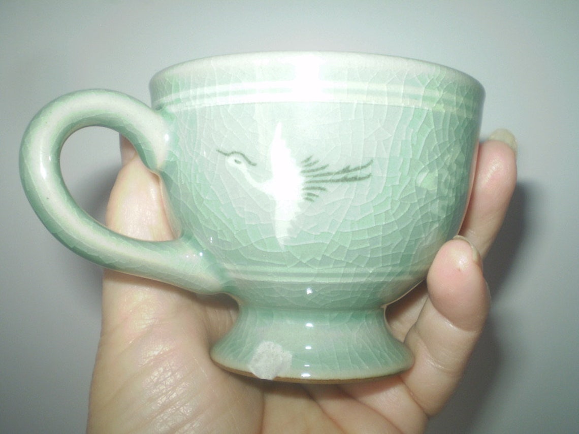 Pair of Vintage Korean Tea Cups & Saucers Korean or Japanese Etsy