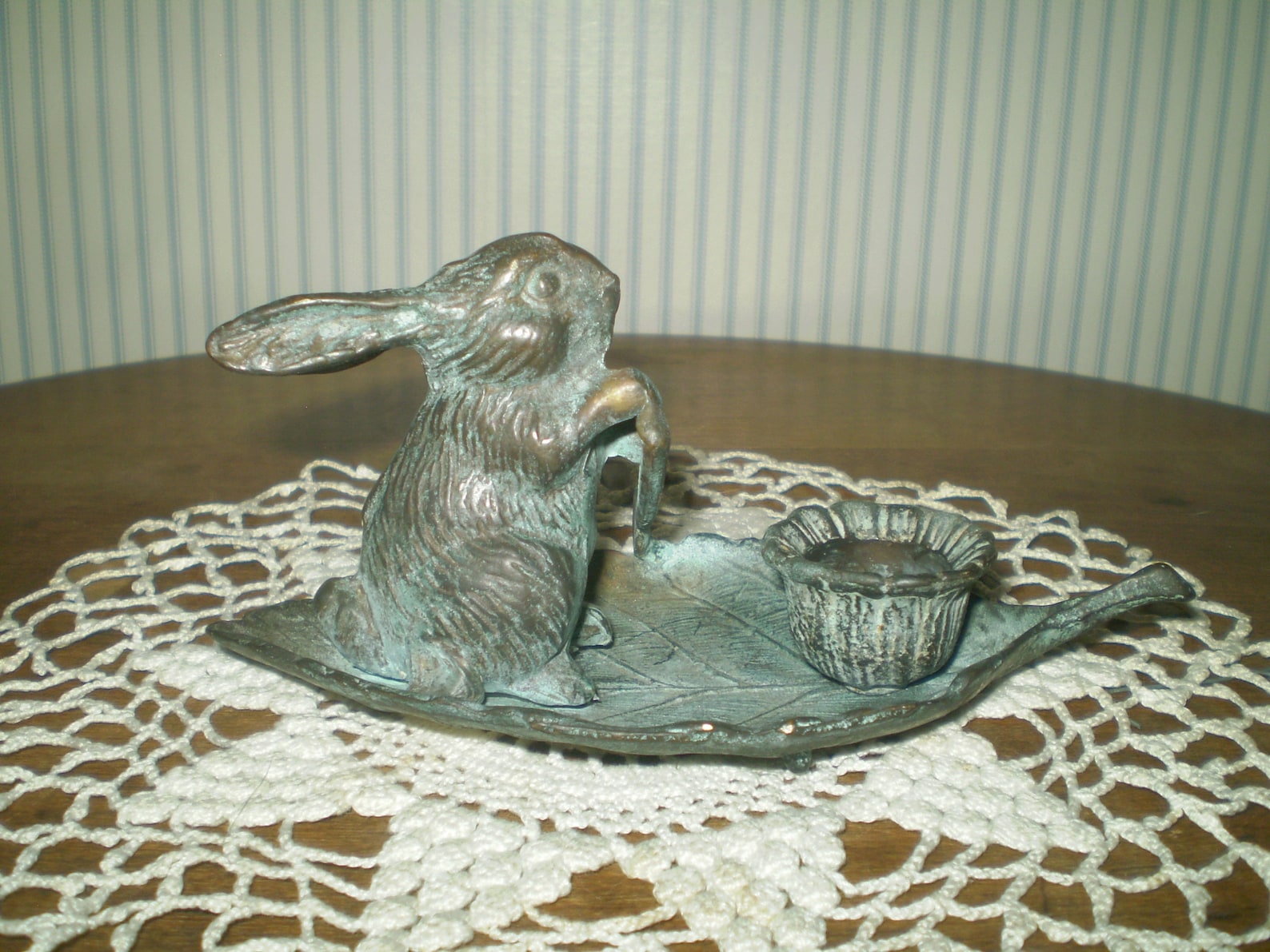 Rowing Rabbit candle holder Bunny rabbit rowing on a leaf Etsy