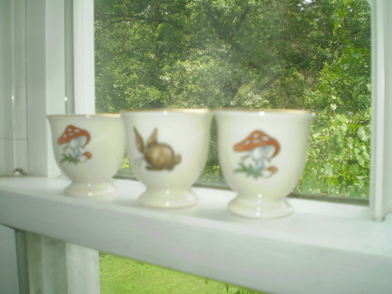 3 tiny Easter egg cups tiny porcelain cups with Easter Etsy
