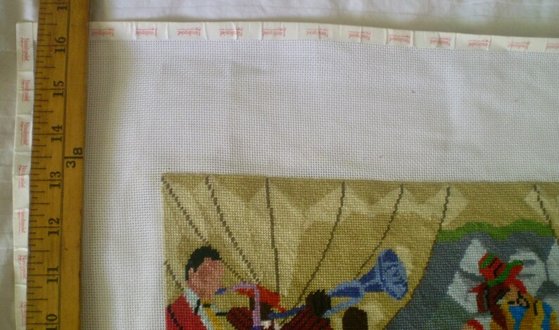 JAZZ BAND by Prince Duncan Williams- Needlepoint Jazz band picture- completed needlepoint for pillow top or frame- colorful New Orleans jazz image 8
