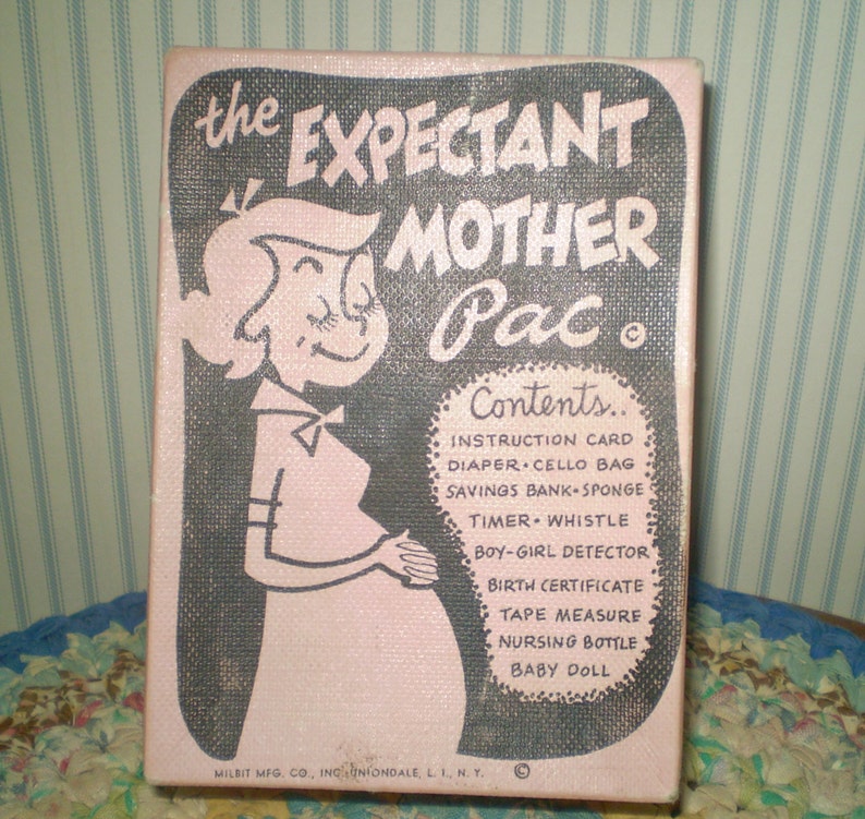 Sale 1950s Expectant Mother Kit Baby Shower Gag Gift Comic Etsy