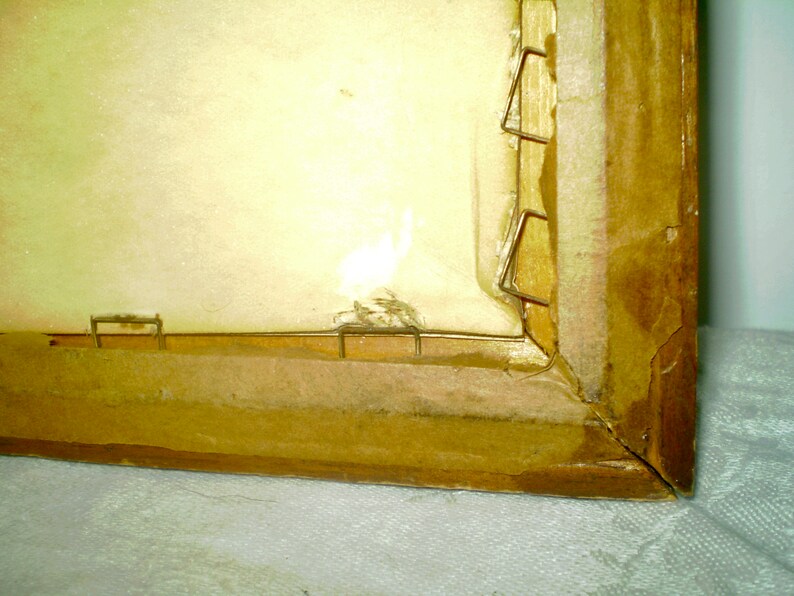 Retro BIG EYES Art Print 1960s Miki Litho Art in Frame From 1960s 'left