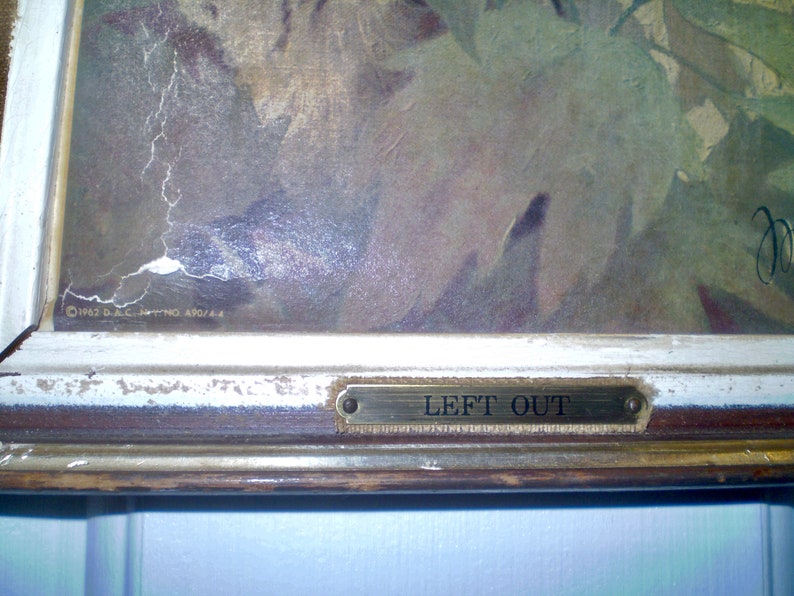 Retro BIG EYES Art Print 1960s Miki Litho Art in Frame From 1960s 'left