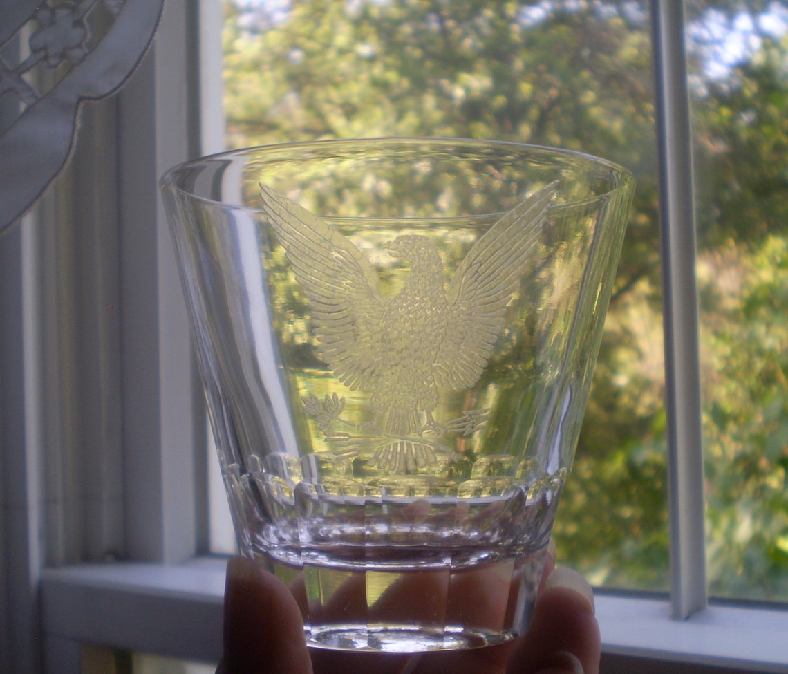 5 vintage Eagle glasses etched eagle drink glasses Eagle on Etsy