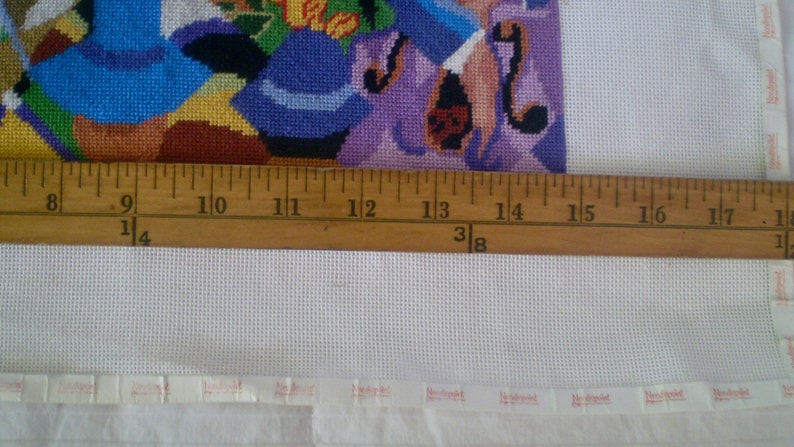 JAZZ BAND by Prince Duncan Williams- Needlepoint Jazz band picture- completed needlepoint for pillow top or frame- colorful New Orleans jazz image 7
