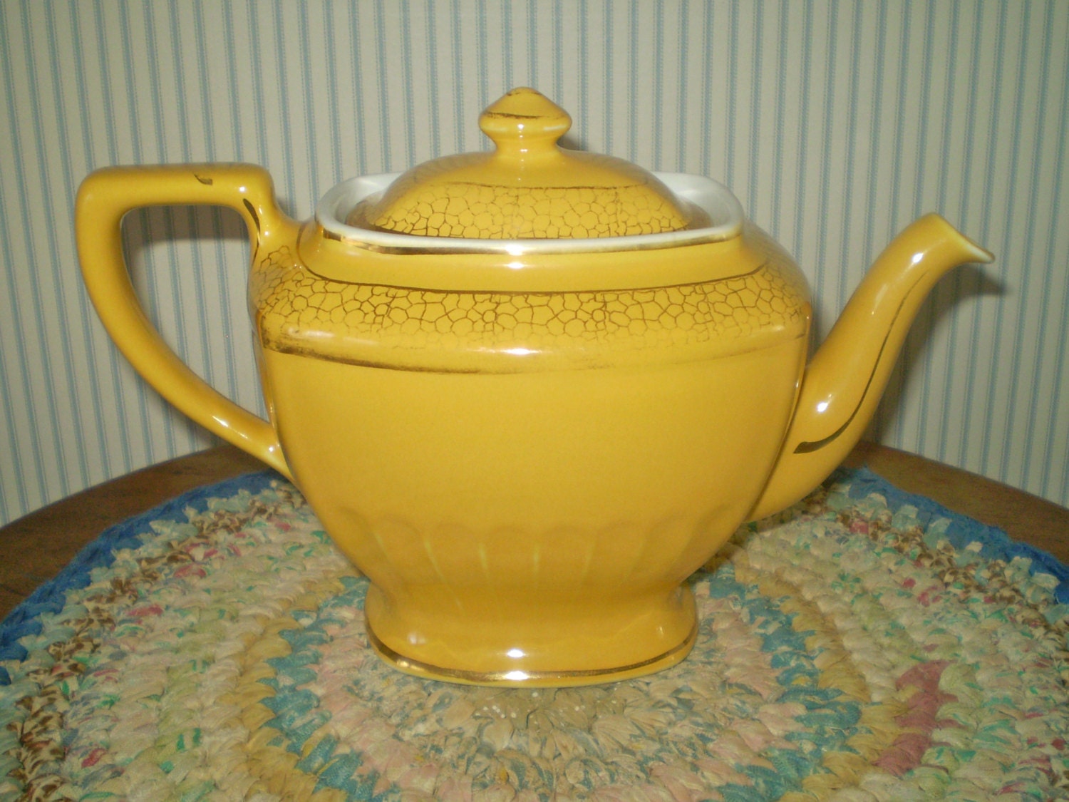 Vintage yellow Hall tea pot hall teapot and lid yellow Etsy