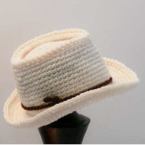 Crochet Pattern - Fedora Baby Hat Summer Hat, Winter Hat Size Newborn, Baby, Toddler, Boys, Teen, Mens M, L, XL. XXL Meadowvale Studio #110