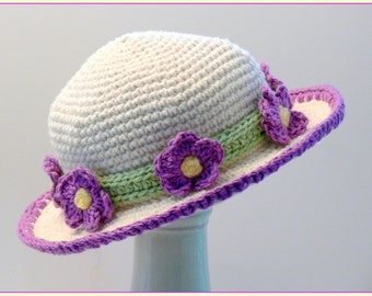 Toddler Ladies Teen Sizes Baby Crochet Hat Pattern Easy Girl Womens Large Meadowvale Studio # 128 Winter Hat Hat with Brim