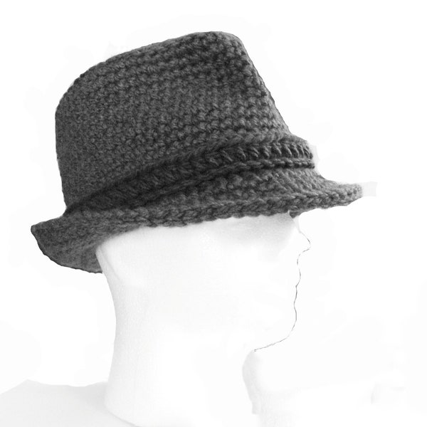 Crochet Pattern Instructions Chunky Fedora - Winter Hat -Easy 8 Sizes Baby, Child's, Girls, Boys to Adult XXLarge  #115