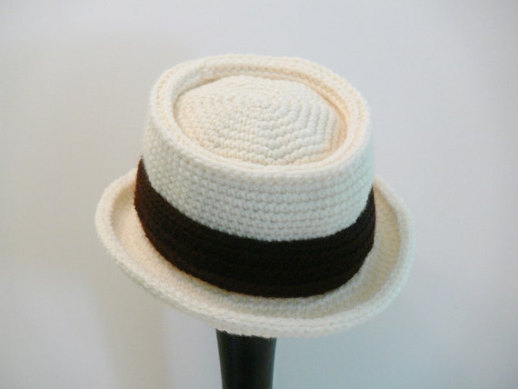 Crochet Pattern Mens Hat, New York Pork Pie Hat, Summer, Winter