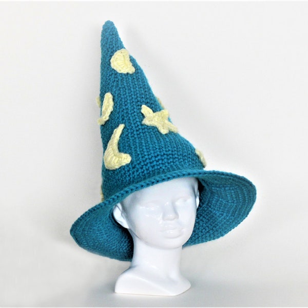 Crochet Pattern - Sorcerer's or Witches Hat - Easy - Sizes Newborn, 6 - 12 Month, 12 - 24 Month, Toddler, Child, Child Large # 369