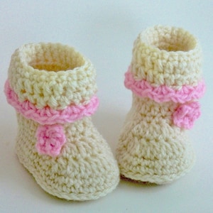 Crochet Pattern - Baby Booties - Boots - Baby Slippers - Easy - Girls - Boys - Preemie, Newborn, 3 Month, 6 Month, 1 Year, 2 Year # 175