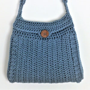 Crochet Pattern - Blue Jean Tote Bag - Shoulder Bag - Hand Bag - Purse - Easy -  # 308 Meadowvale Studio