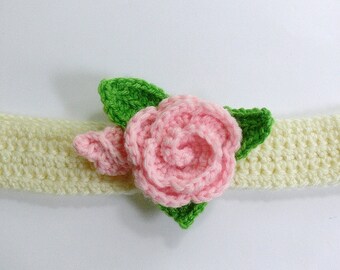 Crochet Pattern - Headband - Ear Warmer - 10 Flowers, Rose, Rose Bud, Violet, Daisy, Daffodil, Leaves Girls, Womens - Meadowvale Studio #132